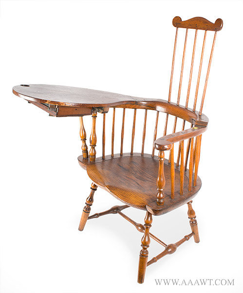 Chair, Comb Back Windsor, Writing Arm, Branded, E.B. Tracy
Lisbon, Connecticut, Circa 1780 to 1800, entire view